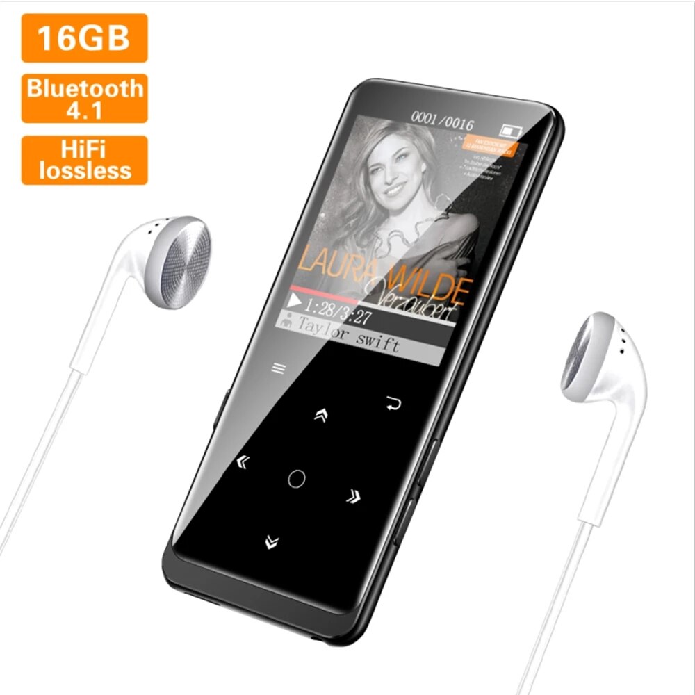 BENJIE M8 Bluetooth MP3 Player Voice Recorder 1.8inch Touch Screen Lossless Music HIFI Player Audio Walkman With FM Radio E-book: BluetoothBlack