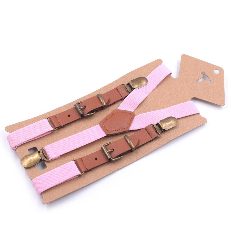 10 pcs\lot Lovely Kids Suspenders Baby Bretels Adjustable 3 Clip Braces Boys Girls Y-Back PU Leather Suspender