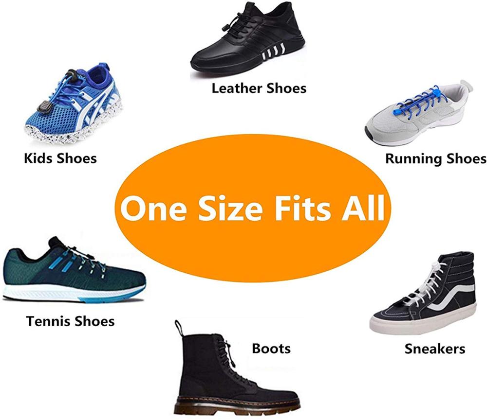 1pair Locking Shoe Laces Shoestrings Running Triathlon No tie Shoelace Sports Laces Hiking Shoelaces Children Elastic Shoelace