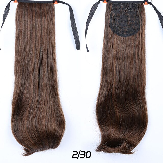 Coletas largas y rectas de 24 pulgadas Allaosify, pinza resistente al calor con cola de caballo para extensiones de cabello, coletas postizas: 2M30 / 26 pulgadas