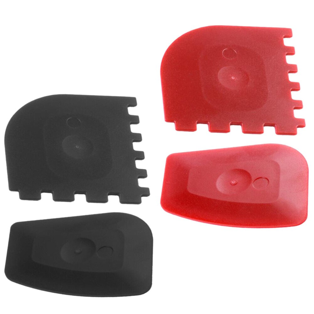 4pcs Cast Iron Skillet Cleaning Scrapers Iron Pan Scrubbers (Red, Black)