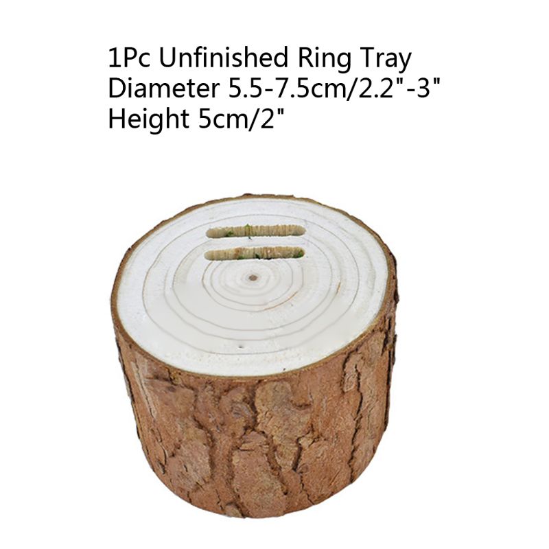 5-7 Cm Diy Natuurlijke Houten Unfinished Blank Vintage Shabby Wedding Ring Box Natuurlijke Hout Sieraden Dispaly Rustieke Ring lade