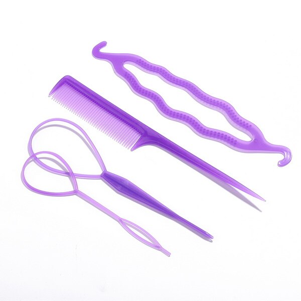 Magic Hair Styling Set Hair Pin Bun Maker Hair Braiding Twist Styling Tool Centipede Braids and Double Hook Plates Tool: 10