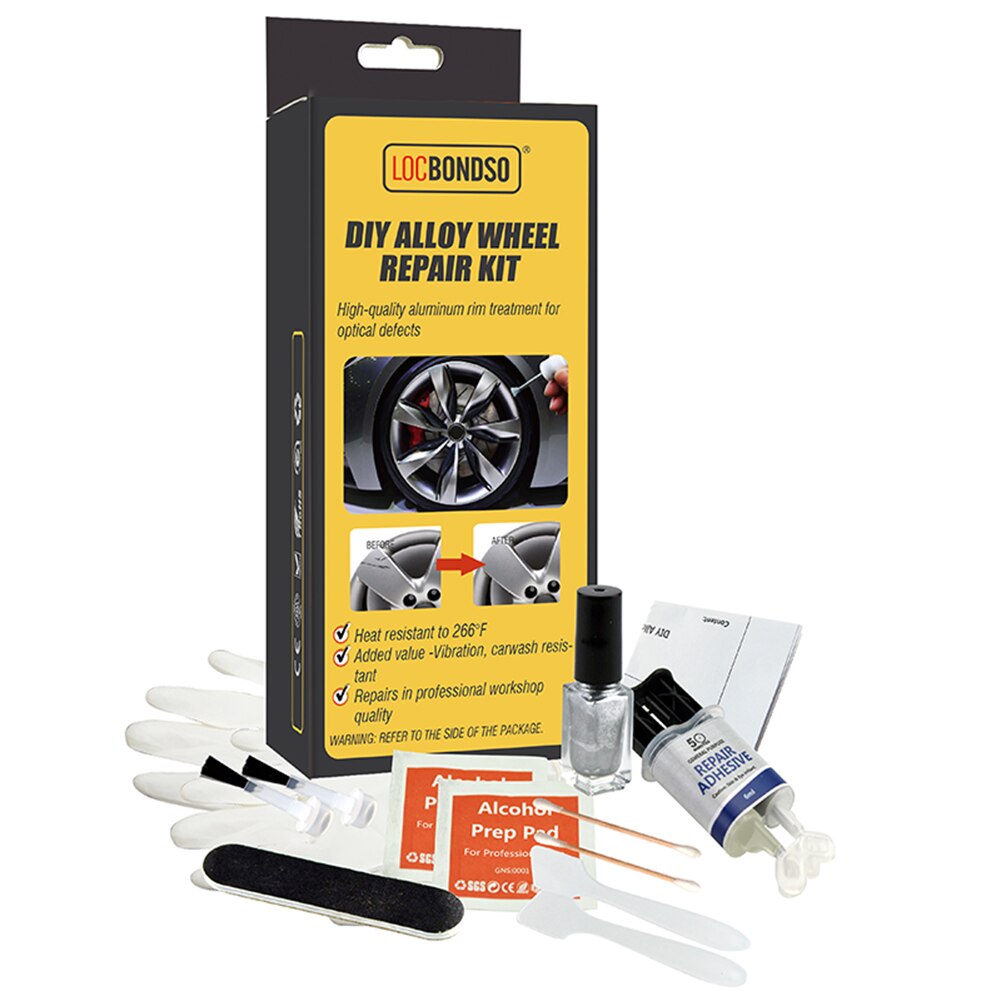 Scratch Remover Repair Glue Anti-vibration Silver Gray Paint Sandpaper Alloy Universal Wheel Repair Adhesive Kit