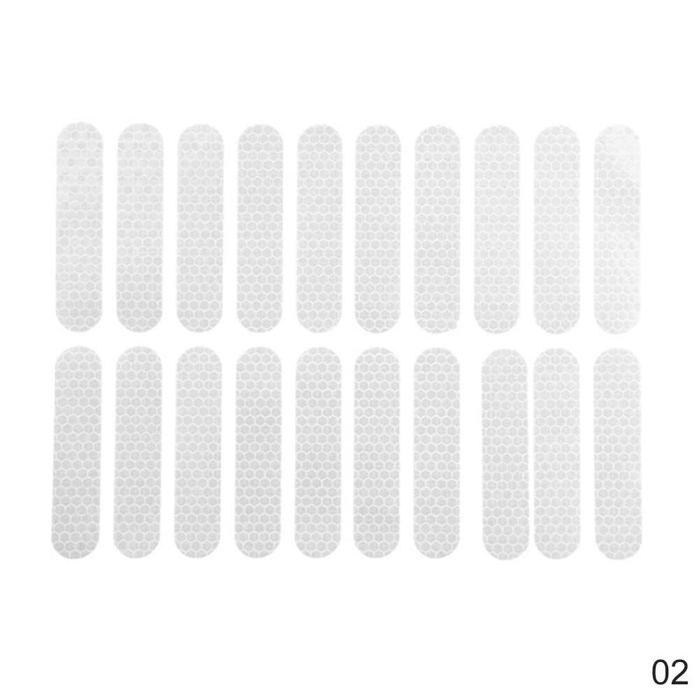 Pegatinas reflectantes para patinete eléctrico Xiaomi Mijia M365/Pro, accesorios de seguridad, 20 Uds.: Blanco