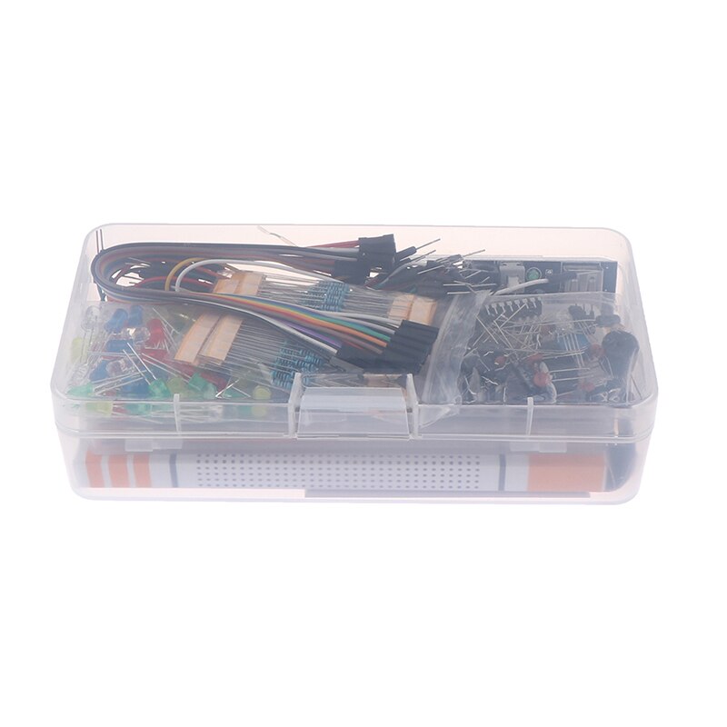 1Pcs Electronics Component Basic Starter Kit 830 Tie-points Breadboard Cable Resistor Capacitor LED Potentiometer Box