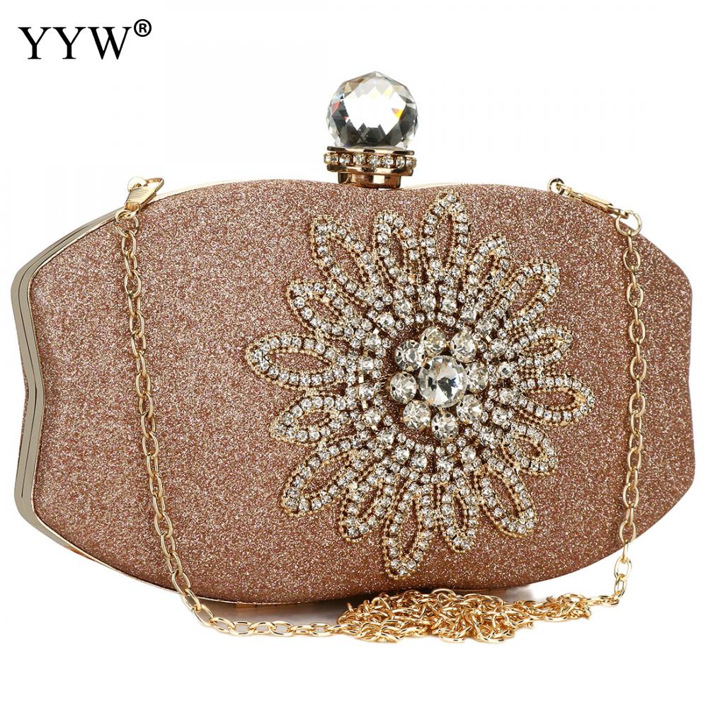 Floral cristal embrague bolsas para las mujeres boda embragues monedero rosa de plata Mujer carteras Mochilas de Mujer