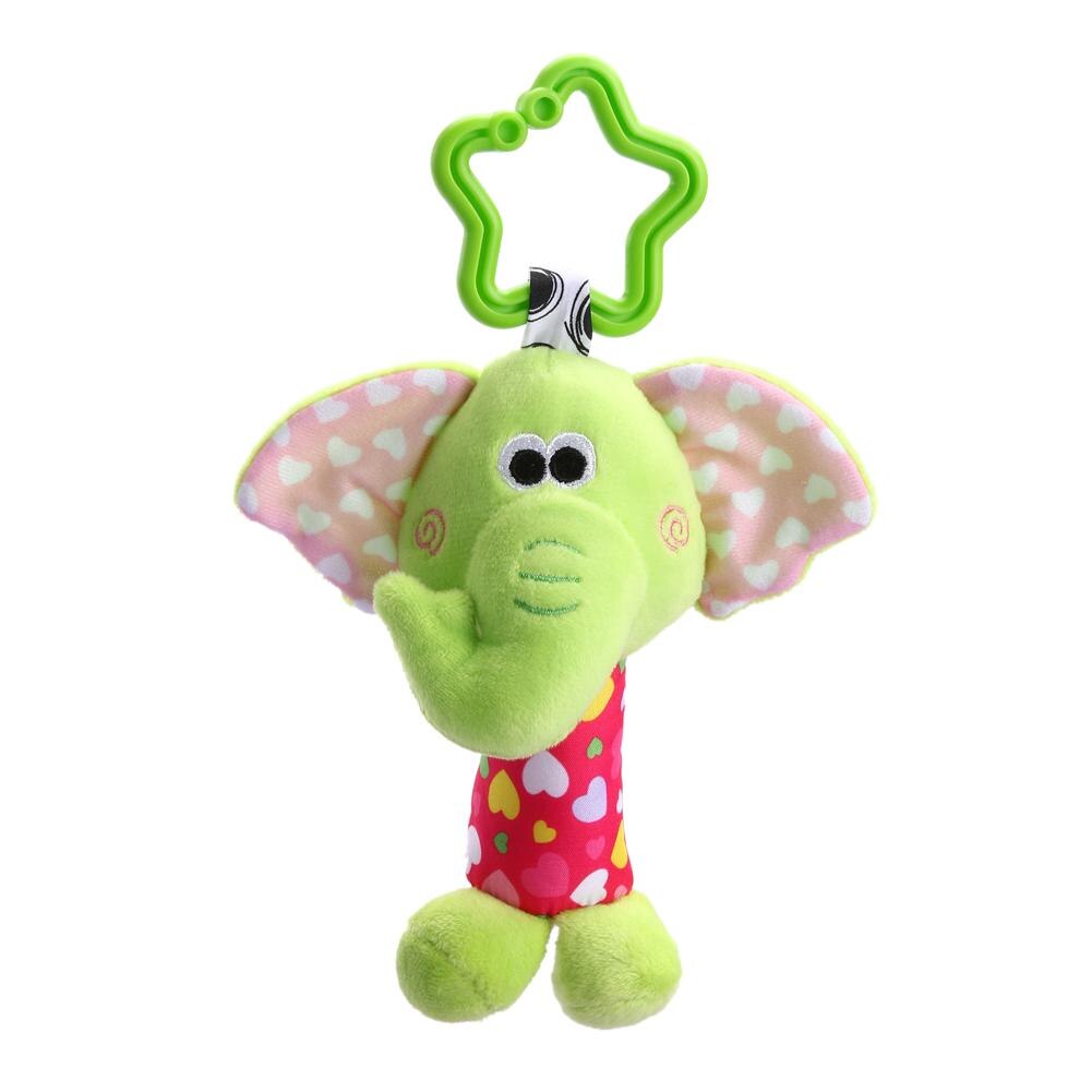 Baby Comfort Toy Cartoon Animal Music Baby Rattle Hanging Bed Bell Baby Stroller Hanging Bell Baby Cotton Rattle hand Bell : D