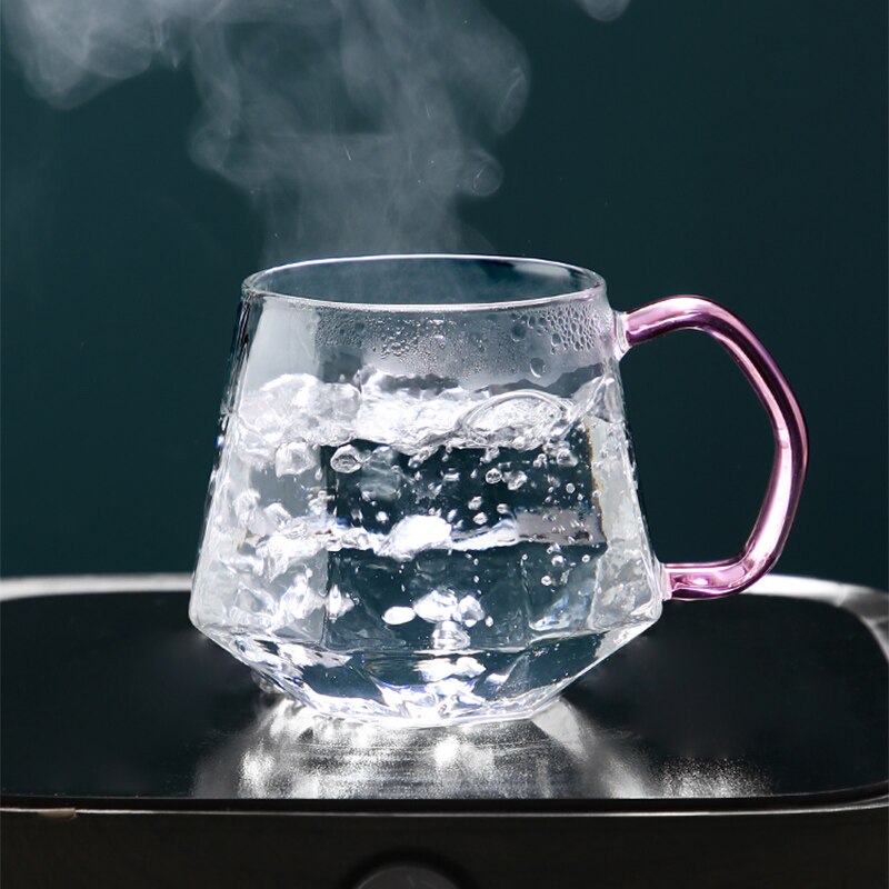 High Borosilicate Glass Cup Glass Mug Glasses Drinking Thick Bottom Cup With Handle 450ML Resistance To Cold Heat