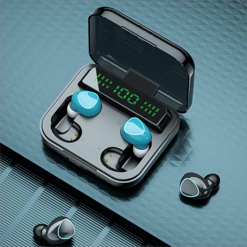 M22 TWS bezprzewodowy zestaw słuchawkowy Bluetooth para słuchawek Touch Stereo sport cyfrowy wyświetlacz 9D cztery słuchawki dla osób podwójnych