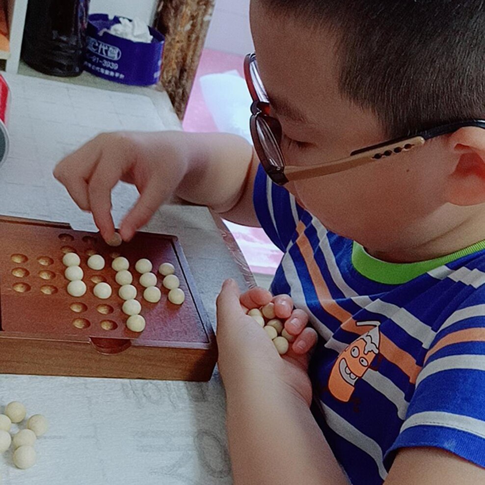 Juego de mesa individual de madera Noble para niños, ajedrez de diamantes independiente, antiguo chino Kong