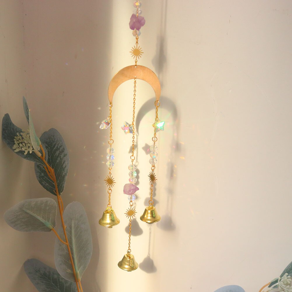 Metal Rainbow Collection Hanging Diamond Crystal Prisms Wind Chimes Decor Garden Decor Crystal Decor Wind chimes