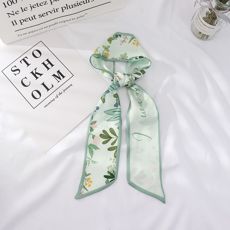100Cm * 7Cm Zomer Lange Mode Vrouwelijke Kleine Sjaal Sjaals Vrouwelijke Bloemen Haar Lint Haarband Vrouwen Skinny Sjaal vrouwen: 10