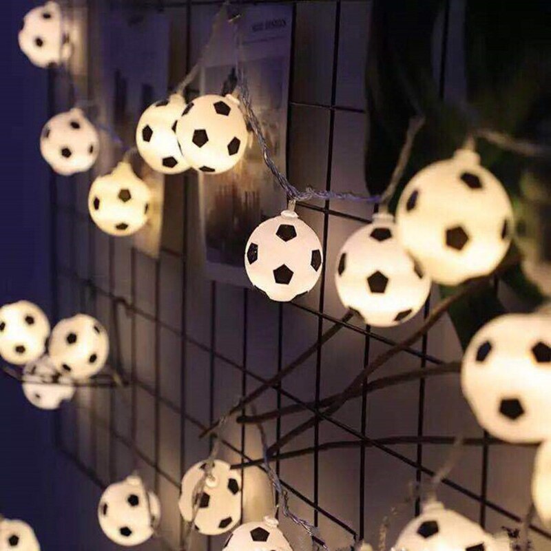 1 meter fodbold fairy string led lys drenge batteri soveværelse indretning lys hjemme fest dekorativ lampe batteridrevet