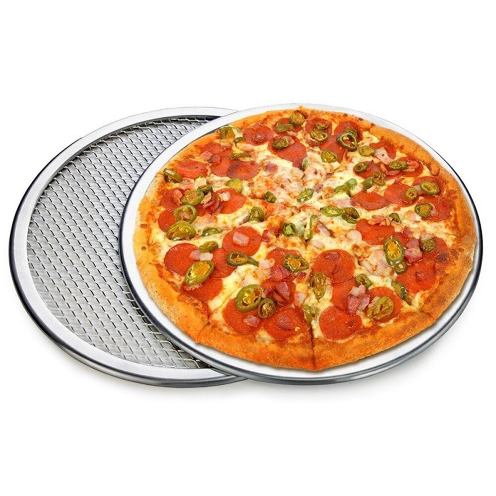 Non stick Pizza Screen Pan Baking Tray Metal Net Seamless Aluminum Metal Net Bakeware Kitchen Tools Pizza 6-22inch