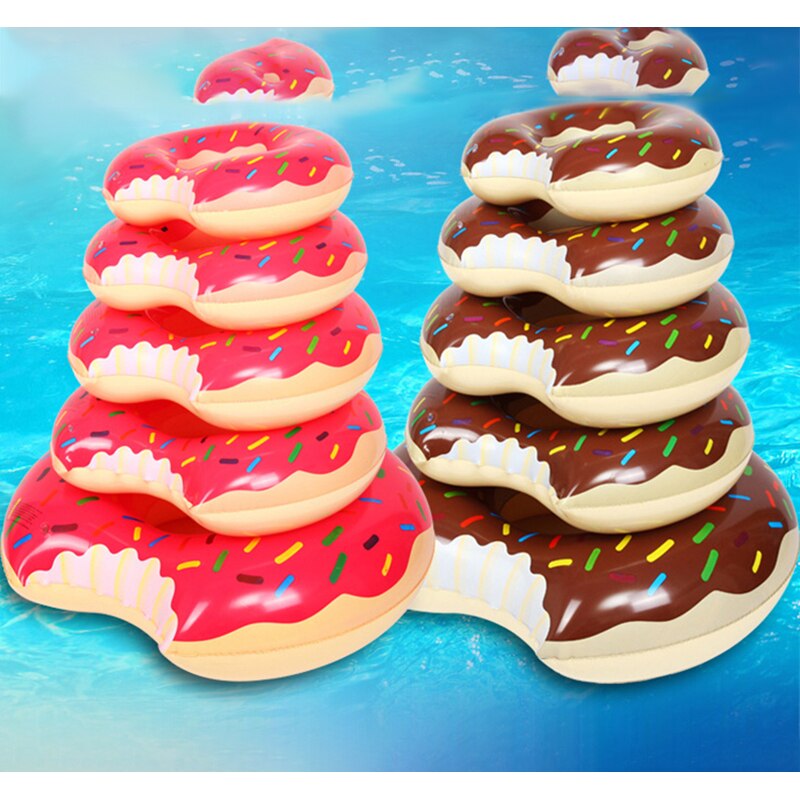 Donut Zwemmen Ring Twee Kleuren Pvc Opblaasbare Drijvende Ring Reddingsboei Vergroot En Verdikte Kristal Zwemmen Ring 60-100 Size