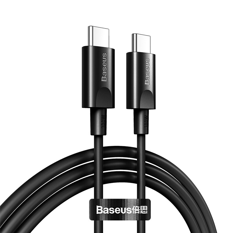 Baseus usb type c-kabel 5a snel opladen voor samsung xiaomi mobiele telefoon usb-kabel voor oplader en datakabel 100w snel opladen usb-kabel: Zwart