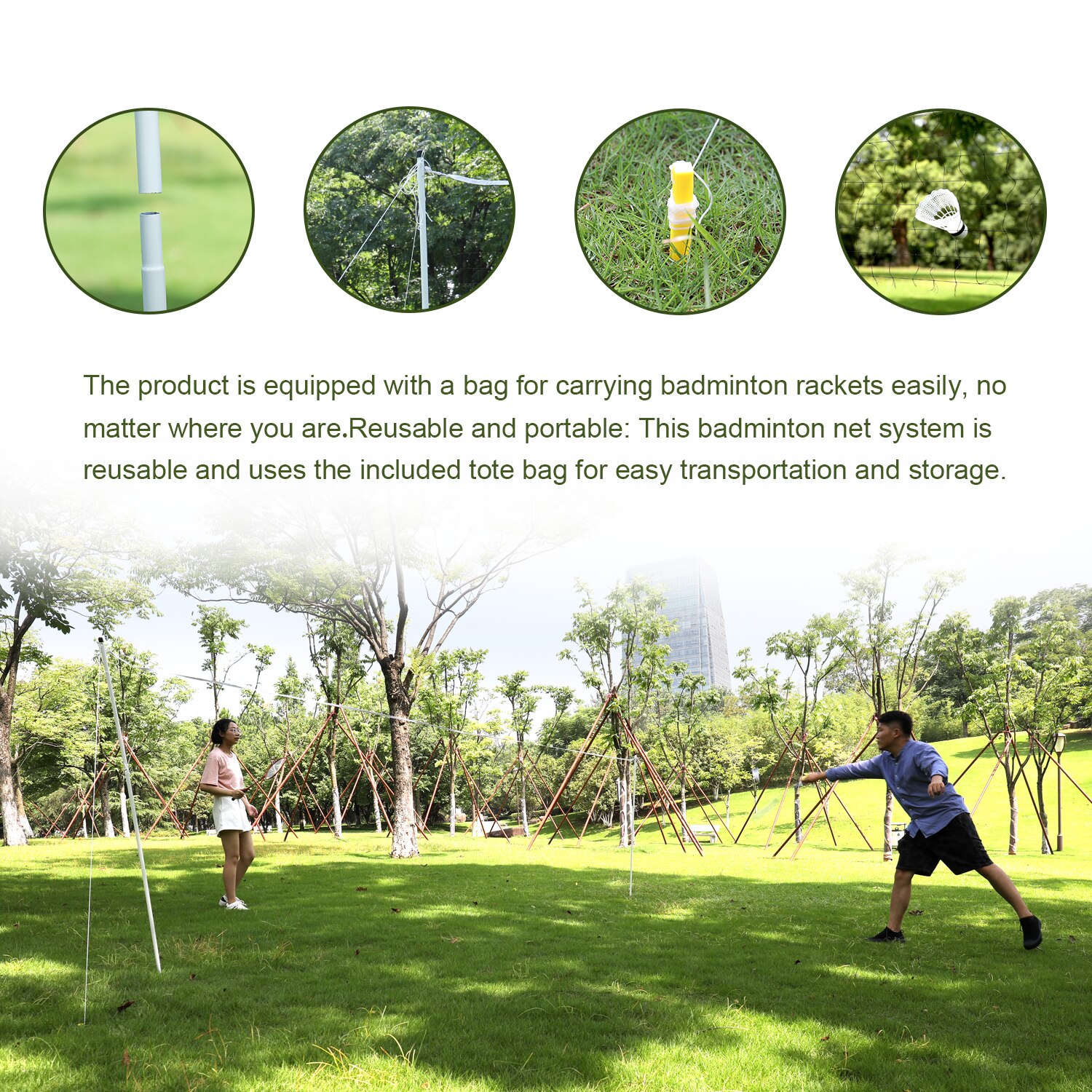 Conjunto de bádminton para niños, raquetas de bádminton, cuatro paquetes, estante de bádminton con Red portátil, ejercicio al aire libre, conjunto de bádminton para niños