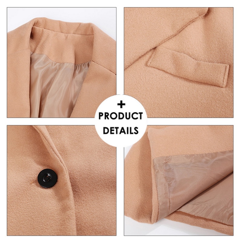 Puimentiua Winter Men Coat Mens Khaki Baggy Long Trench Coat, Classic Autumn and Winter Long Jacket, Men Casual Coat