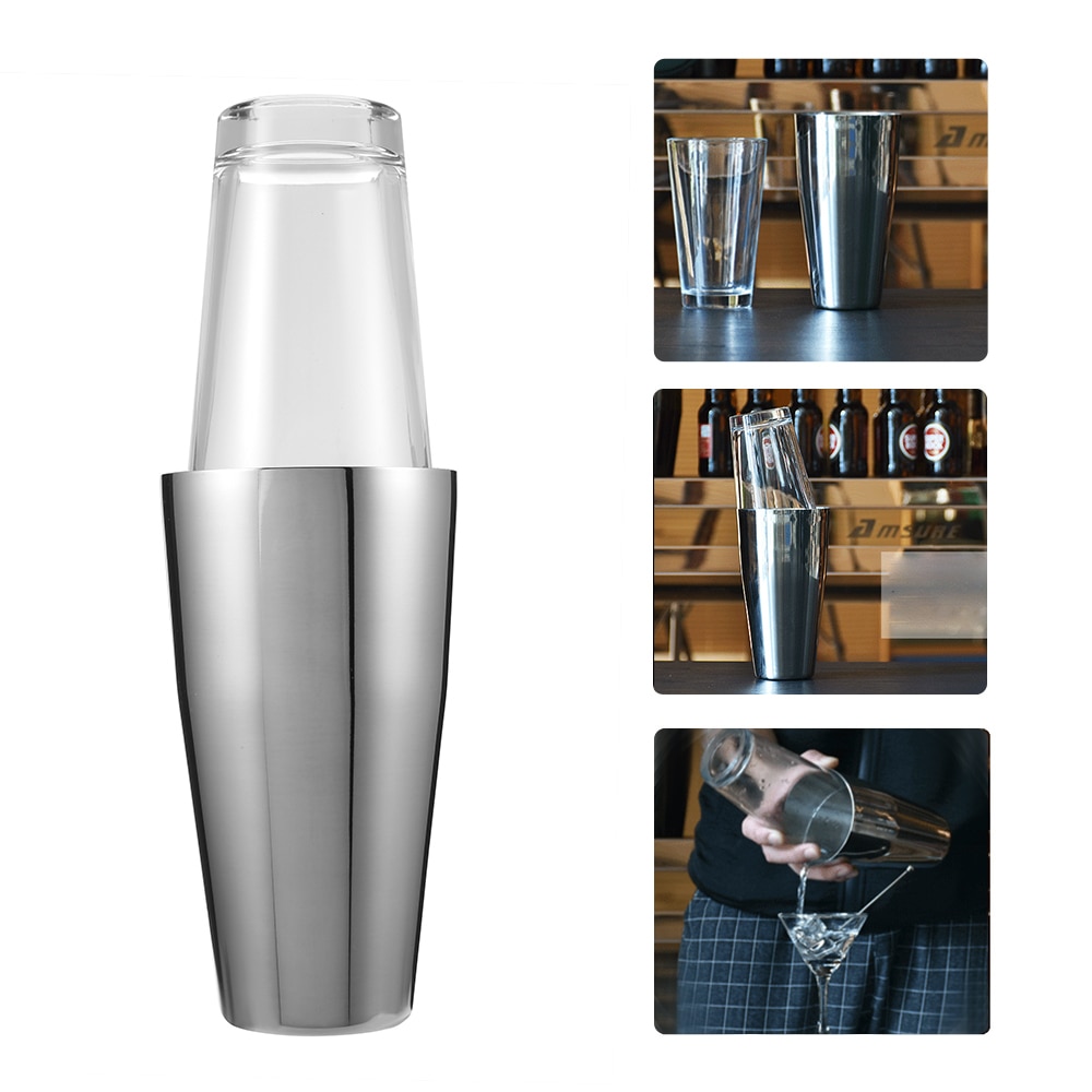 800 ml/400 ml Rvs Cocktail Shaker Mixer Wijn Martini Drinken Boston Stijl Glas Shaker Party Bar Gereedschap