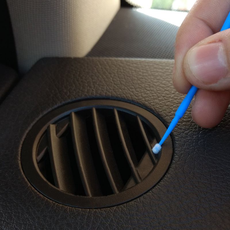 100pcs 2.5mm Disposable Micro Applicator For Automotive Paint Chip Repair Car Gap Cleaning Blue