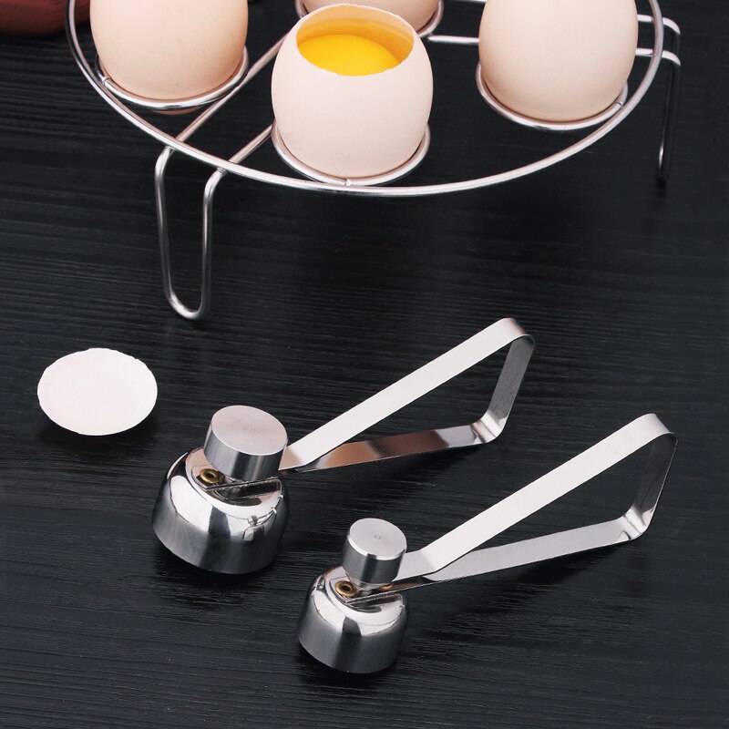 The Stainless Steel Egg Topper Cutter Shell Opener Boiled Raw Egg Open Scissors Tool