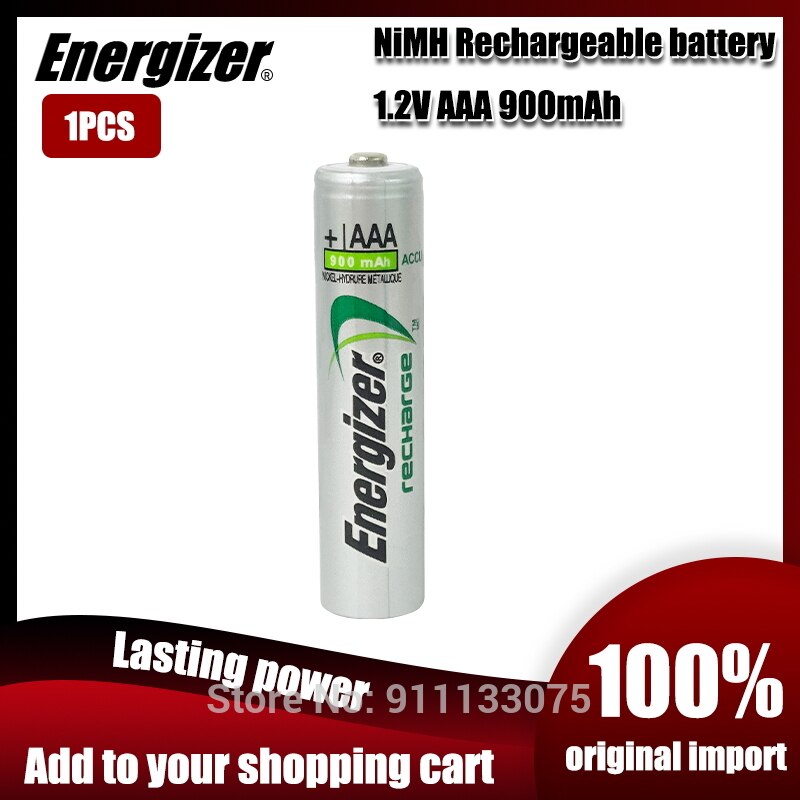 Energizer AAA 1.2V 900mAh Ni-MH Rechargeable Battery For Camera Flashlight Remote Control Toy Shaver Pre-charged NI-MH Bateria: 1PCS