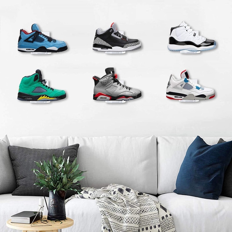 6 Pack Floating Shoe Shelves,Acrylic Wall Mounted Shoe Display Shelves,For Display Collectible Shoe&amp;Sneaker