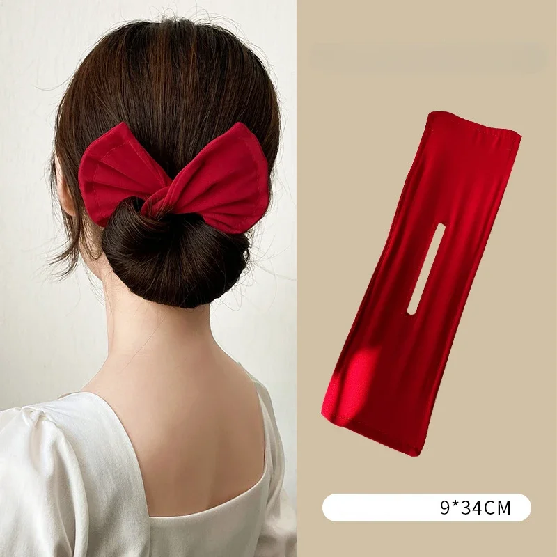 Dispositivo de grampo de cabelo em forma de arco feminino doce e adorável grampo de cabelo rápido coque ferramentas de estilo de cabelo trança hairbands ferramentas de penteado