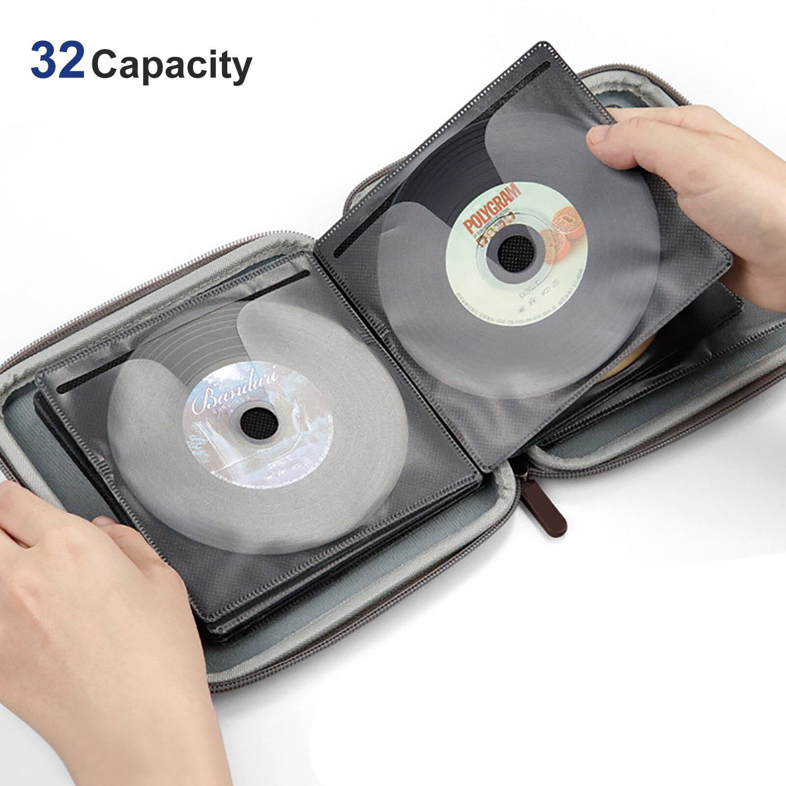 Portable 32pcs Disc CD DVD Wallet Storage Organizer Case CD DVD Case Holder For Car CD Storage Bag Woven Fabric