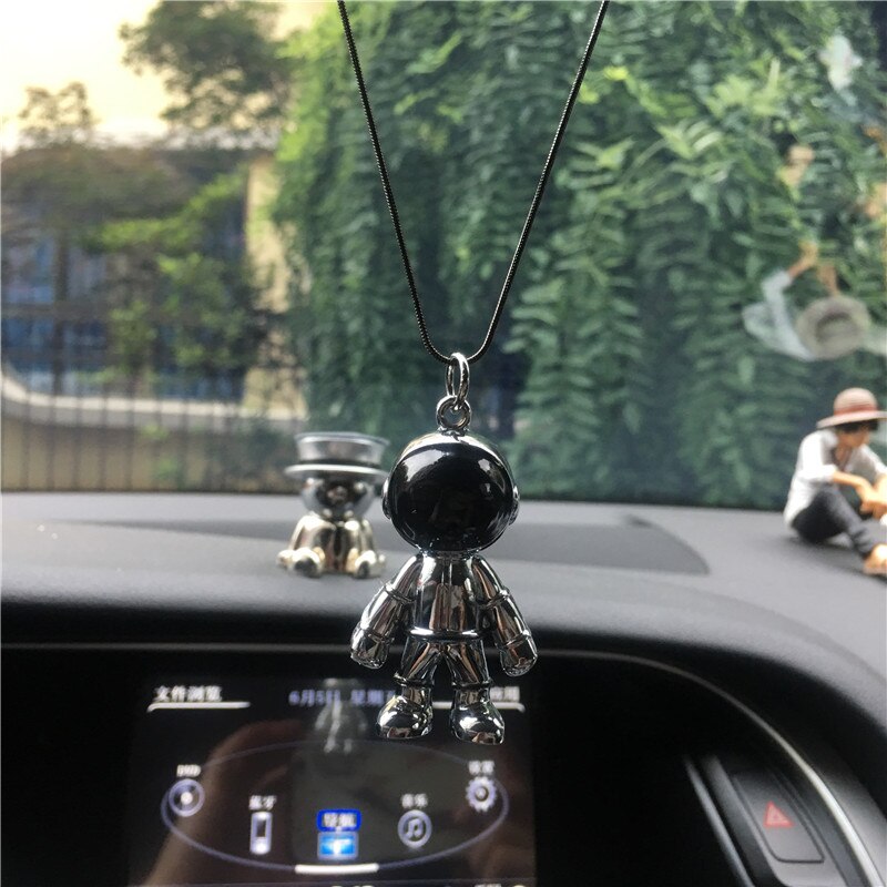Creatieve Ruimte Robot Auto Sleutelhanger Auto Achteruitkijkspiegel Hanger Astronaut Hanger Persoonlijkheid Mannen En Vrouwen Auto Interieur Meubi