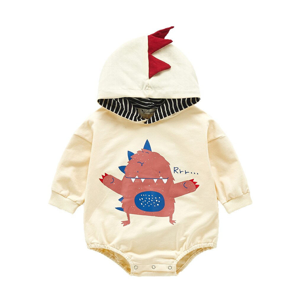 Vestiti del bambino Della Ragazza Vestiti Del Bambino Appena Nato Del Bambino Delle Ragazze Dei Ragazzi di Inverno Delle Ragazze Caldo Del Pagliaccetto Del Fumetto Con Cappuccio Della Tuta Abiti Ropa niña: Beige / 0-6 M