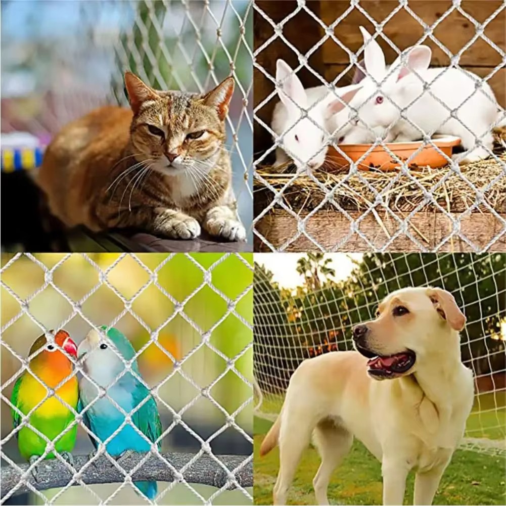 Sicherheitsnetz, Gebäude gegen Fallnetz, Balkon, Fenster, Treppen, sicheres Deck, Zaun, weißer Nylon-Schutz, Baby, Katze, Hund