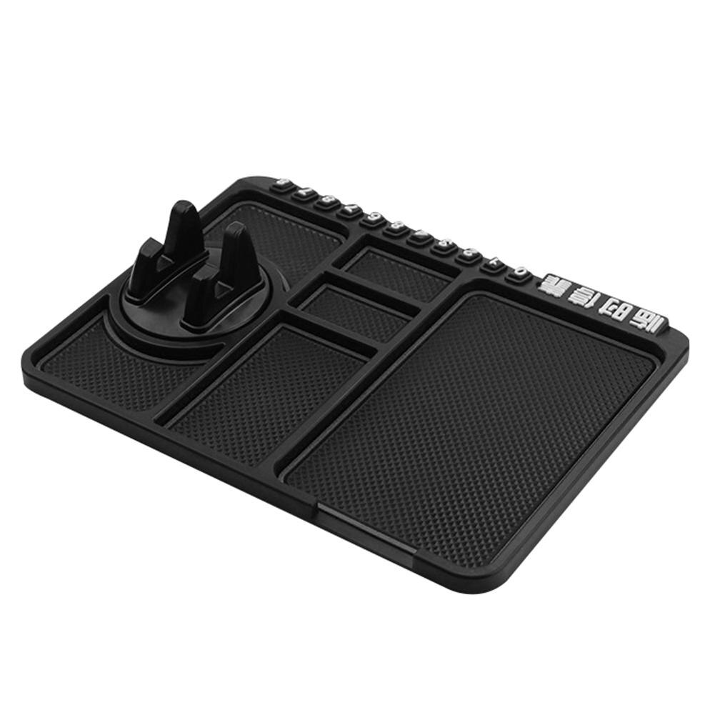 Antislip Multifunctionele Auto Dashboard Pad Knop Mobiele Telefoon Beugel Pad Siliconen Antislip Multi-Functie Mobiele Telefoon: Black