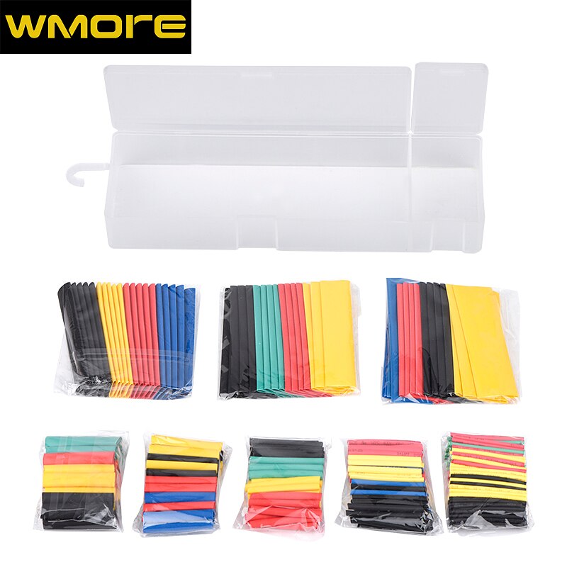 Wire Cable Cutters Sleeves 312pcs/Box Heat Shrink Tube Kit Shrinking Assorted Polypropylene Insulation 9 Sizes 2:1 S QHTITEC