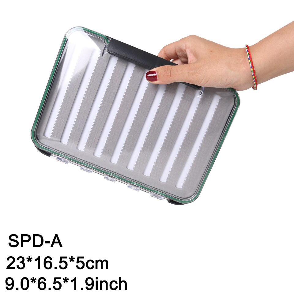 Maxcatch Waterdichte Vliegvissen Box Slit/Easy-Grip Schuim Grote Maat Double-Side Fly Koffer Box Clear deksel Visgerei: SPD A