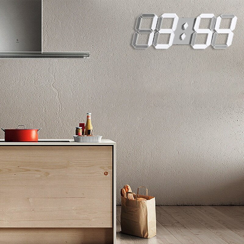 3D LED Digital Wall Clock with Extra Large Numbers, Remote Control, Large Digital Timer, for Warehouse/Office/Home/Livin N03 21