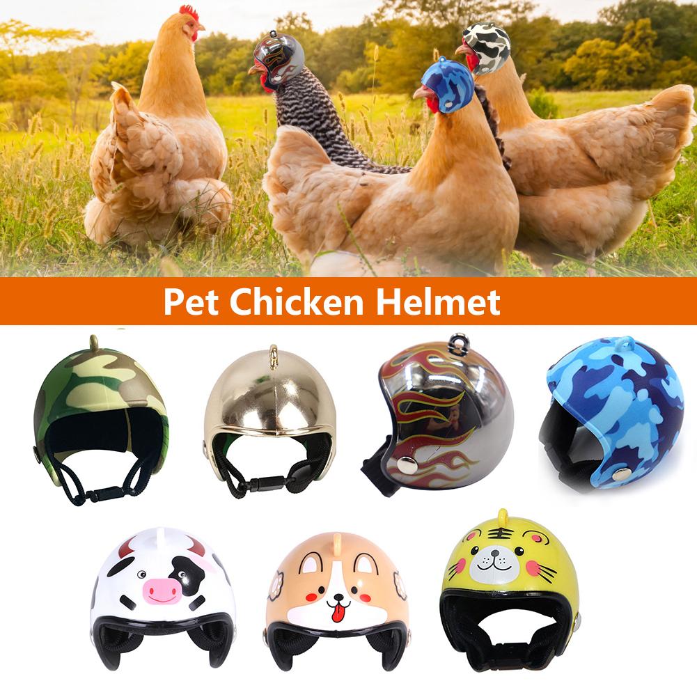 Casco para mascotas divertido casco de pollo protección de cabeza compacto gallina dura sombrero