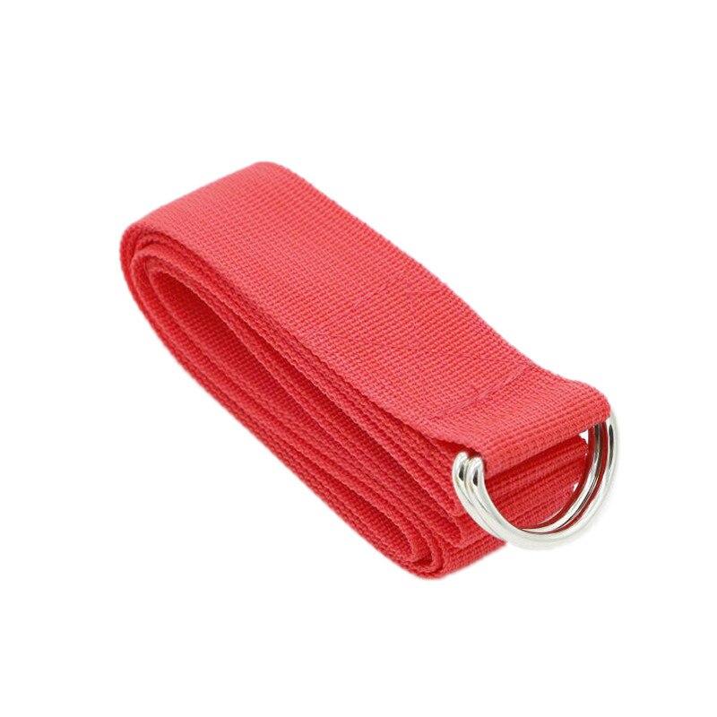 Women Pilates Yoga Stretch Strap D-Ring Belt Fitness Exercise Gym Rope Bands Waist Leg Resistance Fitness Adjustable Yoga Belts: Red