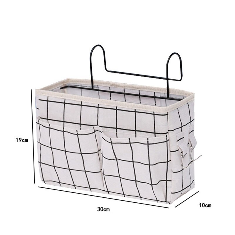 Canvas Nachtkastje Organizer Opknoping Boek Tas Met Haak Organisator Diversen Voor Thuis Keuken Slaapkamer Thuis Organisator: 11