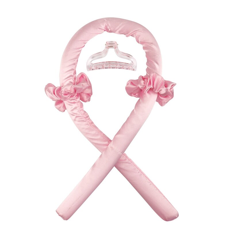 Wysokiej jakości jedwab pianka Curling Rod z klipsem miękka opaska nieopalany loki spania wstążka wałki do włosów narzędzia do stylizacji włosów DIY: Normal Set - Pink