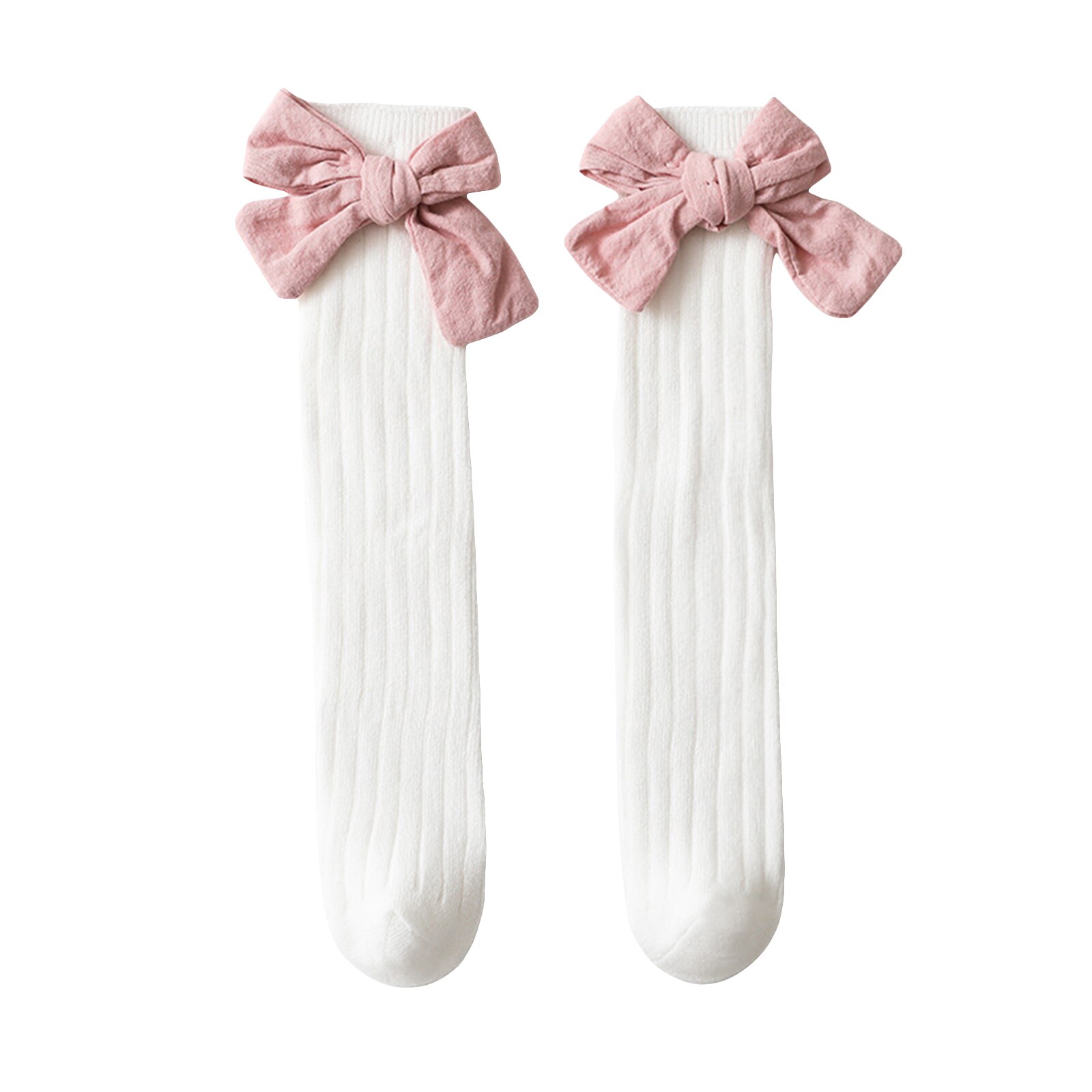 2021 meninas meias coreano bowknot crianças tubo meias agulha dupla algodão meias do bebê lote poderia escolher a cor: Branco