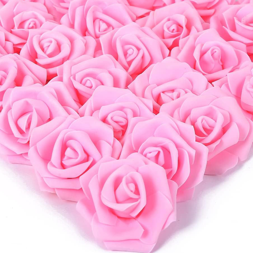 PE-Schaum Rose Hochwertige Blume Weihnachten Hochzeit Brautstrauß Auto Dekor DIY Geschenkbox Kranz Zuhause Outdoor Garten Party: L / Rosa