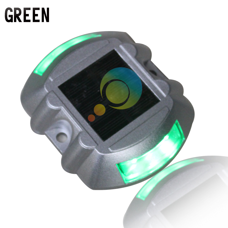 Waterproof non-flash 3M reflector road stud aluminum shell solar powred road stud LED landscape signal light