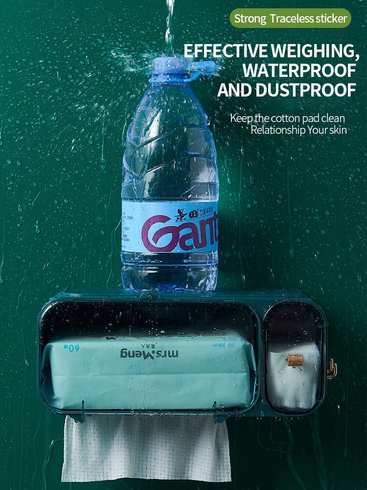 Portable Toilet Paper Holder Waterproof Bathroom Toilet Paper Holder Wall-mounted Tissue Box Organizer Bathroom Accessories