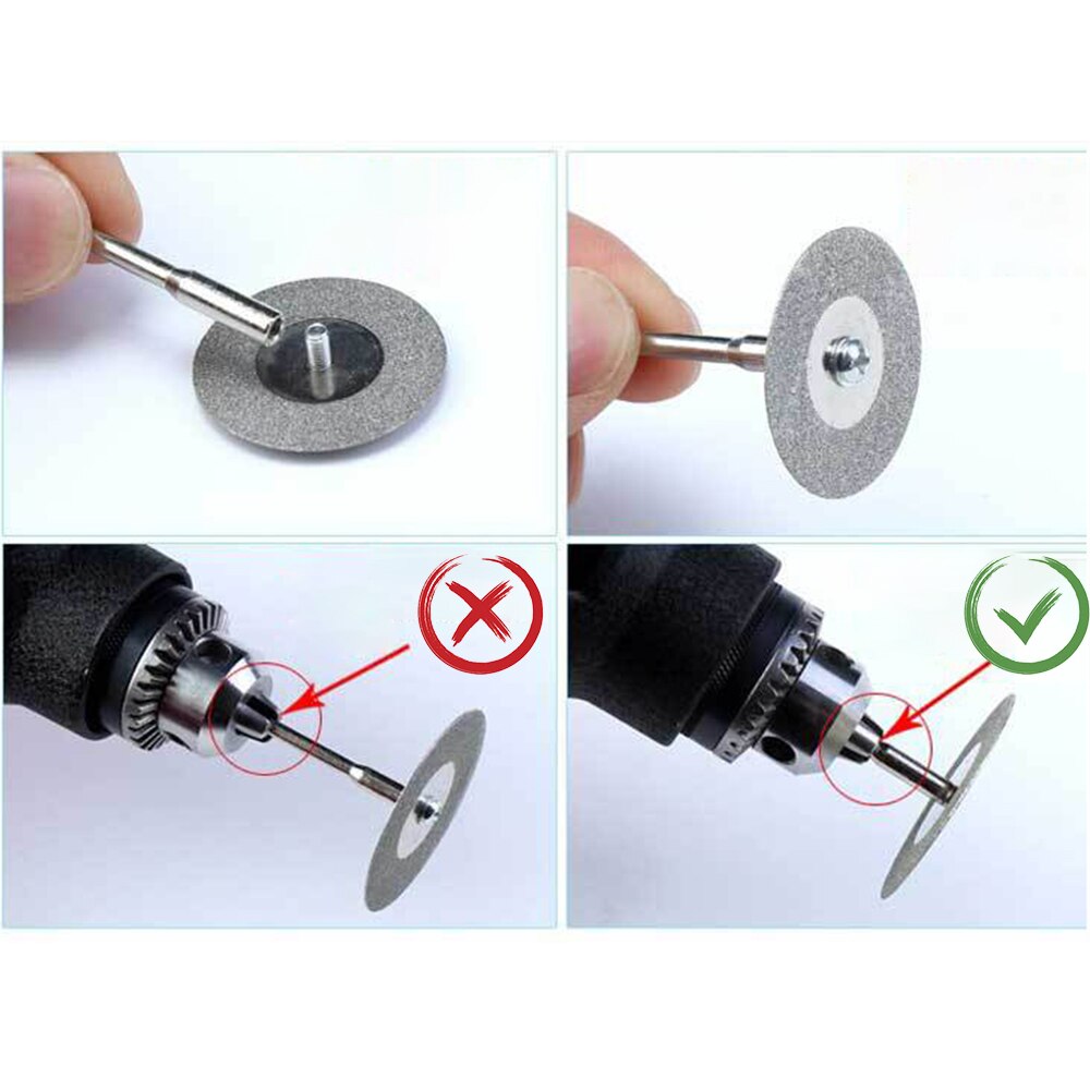 Mini Abrasive Diamond Cutting Disc Set for Dremel Rotary Cutter Saw Blade Grinding Wheels Disk with Mandrel Power Tools Kit