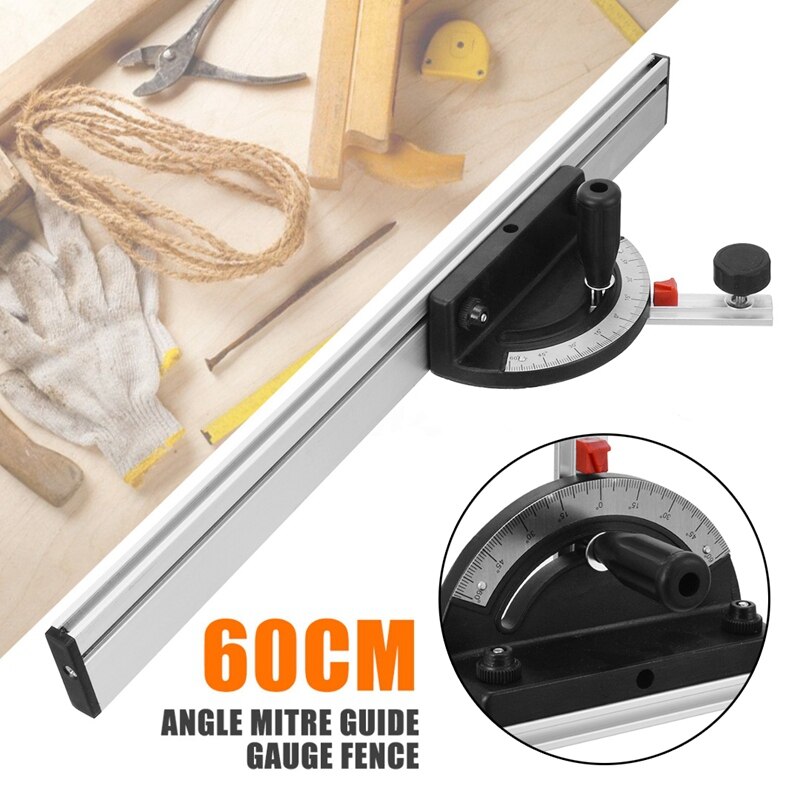 60 Band Saw Table Saw Router Table Angle Miter Gauge with Fence/T Slot T Track for Woodworking