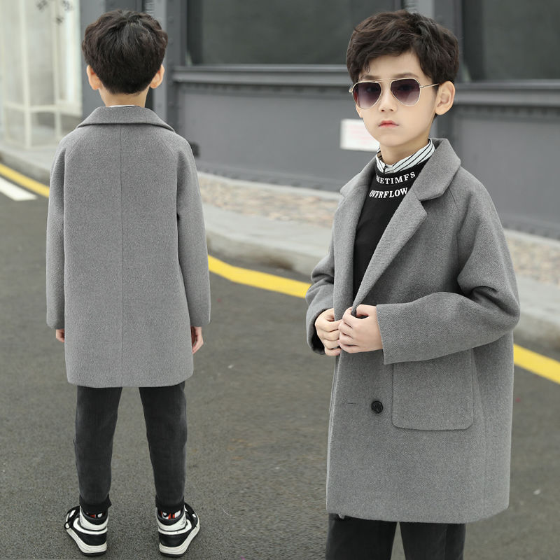 Chaqueta de lana para bebés, abrigo grueso y cálido, D226, otoño e invierno,: Gris / 6