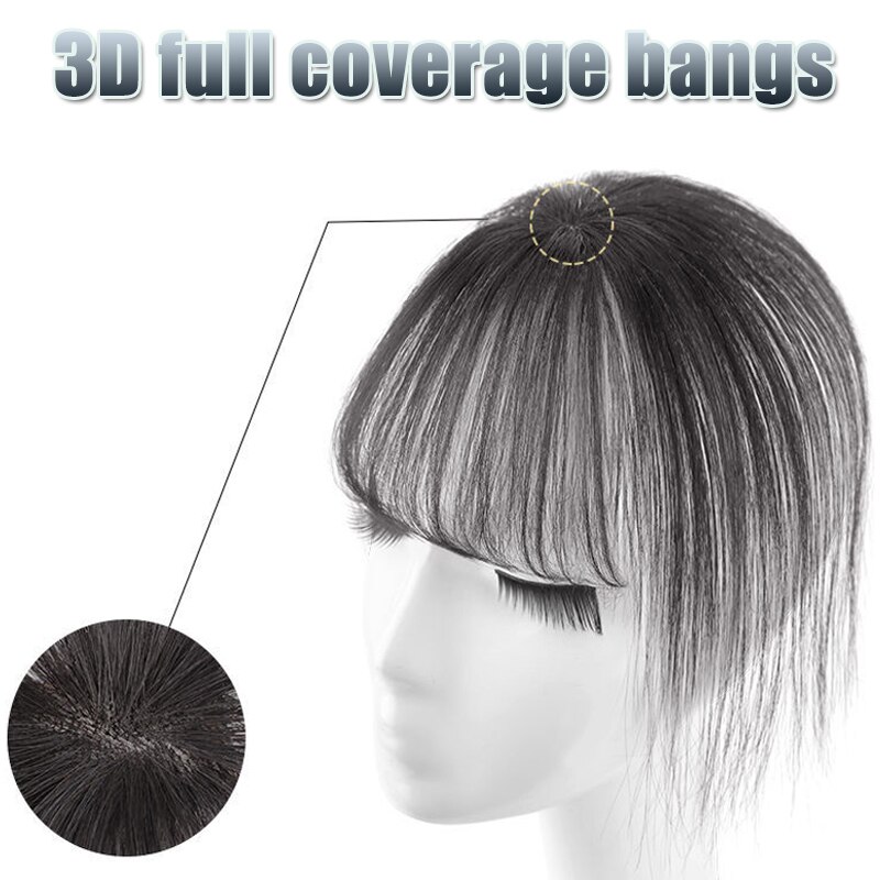 AILIADE 360 Invisible Synthetic High Temperature Hair Seamless Bangs Clip In Bang Fringe Hair Closure with Bangs for Women