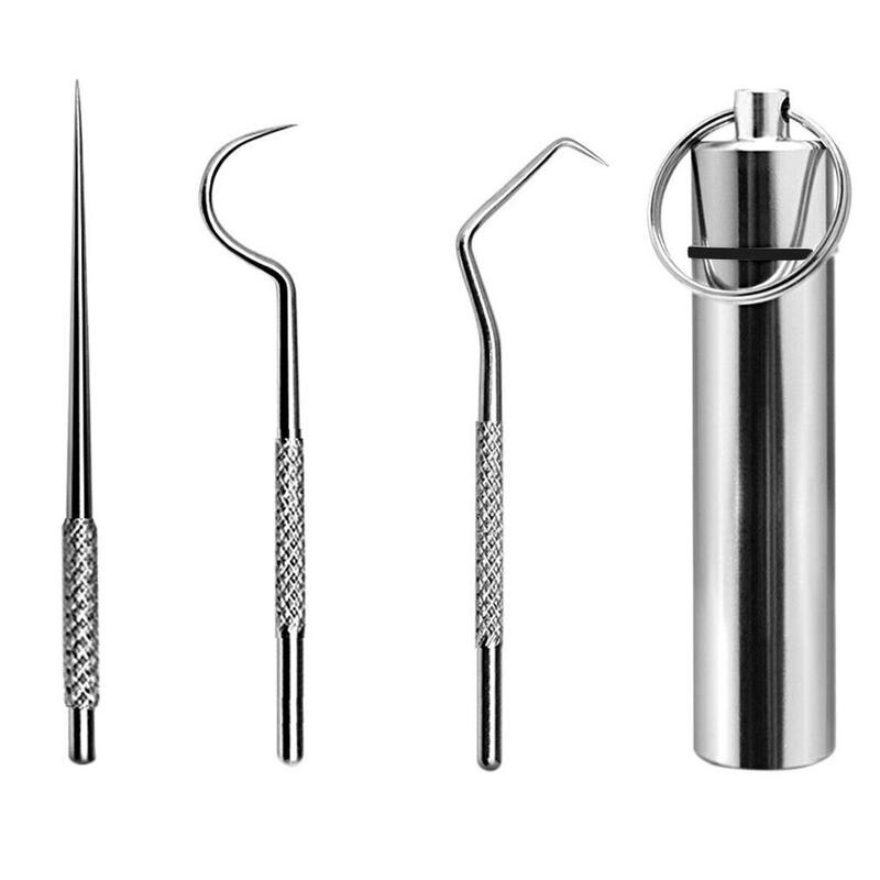 Roestvrij Staal Tandenstoker Met Aluminium Metalen Tandenstoker Houder Draagbare Outdoor Tooth Pick Dispenser Mondhygiëne Care Apparatuur